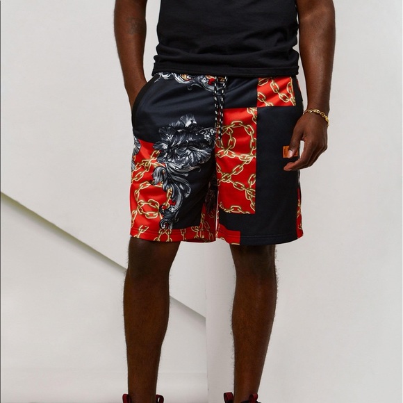 Reason Other - Reason Graphic Print Chain Link Floral Shorts Sm